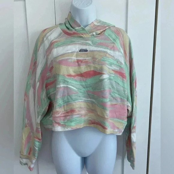 adidas Tops - Adidas Cropped Oversized hoodie Medium